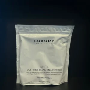 אבקת החלקת שיער ללא אבק של מותג Luxury, מכילה שמן ארגן ותמציות פרחים, 500 גרם.