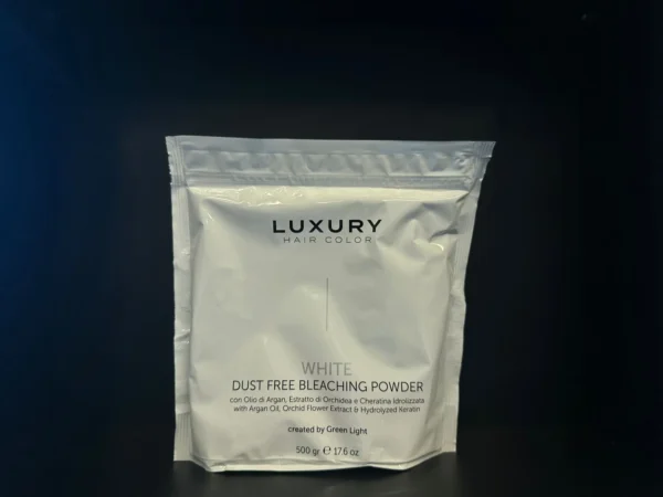 אבקת החלקת שיער ללא אבק של מותג Luxury, מכילה שמן ארגן ותמציות פרחים, 500 גרם.