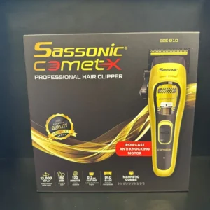מכונת תספורת מקצועית Sassonic, דגם ESE-910, עם מנוע חזק ועיצוב מודרני.