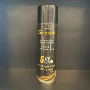ספראי ניקוי למכונות תספורת Sassonic, 500 מ"ל, לניקוי ושימור איכות הציוד.